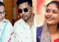 മമത ബാനര്‍ജിയും മരുമകന്‍ അഭിഷേക് ബാനര്‍ജിയും (ഇടത്ത്) തൃണമൂല്‍ എംഎല്‍എ സായോനി ഘോഷ് (വലത്ത്)