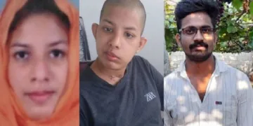 വിവാഹം കഴിച്ച നാളിലെ ആമിന (ഇടത്ത്) അഷ്കറിന്‍റെ ക്രൂരമര്‍ദ്ദനമേറ്റ് കോമയിലായ ഇപ്പോഴത്തെ ആമിന (നടുവില്‍) അഷ്കര്‍ (വലത്ത്)