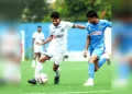 ഇഎംഇഎ കോളേജിനെതിരായ കെപിഎല്‍ മത്സരത്തില്‍ കാലിക്കറ്റ് താരം ആന്റണി പൗലോസിന്റെ മുന്നേറ്റം.