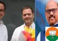 ഗൗരവ് ഗൊഗോയി രാഹുല്‍ ഗാന്ധിയ്ക്കൊപ്പം (ഇടത്ത്) ഗൗരവ് ഗൊഗോയിയെ തോല്‍പിച്ച ബിജെപി എംഎല്‍എ ഹിതേന്ദ്രനാഥ് ഗോസ്വാമി (വലത്ത്)