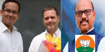 ഗൗരവ് ഗൊഗോയി രാഹുല്‍ ഗാന്ധിയ്ക്കൊപ്പം (ഇടത്ത്) ഗൗരവ് ഗൊഗോയിയെ തോല്‍പിച്ച ബിജെപി എംഎല്‍എ ഹിതേന്ദ്രനാഥ് ഗോസ്വാമി (വലത്ത്)