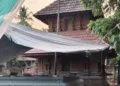 പുനരുദ്ധാരണം നടക്കുന്ന കൂവോട് ശ്രീമേലോംമുറ്റം ശ്രീകൃഷ്ണക്ഷേത്രം