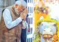 വൈദേശിക ആക്രമണത്തില് നിന്നുള്ള പുനരുദ്ധാരണത്തിന്റെ 75-ാം വാര്ഷികത്തില് സോമനാഥ് ക്ഷേത്രം സന്ദര്ശിച്ച പ്രധാനമന്ത്രി നരേന്ദ്ര മോദി നന്ദിയെ വന്ദിക്കുന്നു
