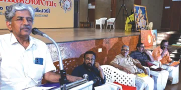 തപസ്യ പ്രതിനിധി സമ്മേളനത്തില്‍ ആര്‍എസ്എസ് ഉത്തരപ്രാന്ത കാര്യവാഹ് പി.എന്‍. ഈശ്വരന്‍ സംസാരിക്കുന്നു