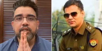 മാപ്പിരന്ന് തൃണമൂലിന്‍റെ റിജു ദത്ത (ഇടത്ത്) യുപിയില്‍നിന്നും ബംഗാളില്‍ ക്രമസമാധാനപാലത്തിന് എത്തിയ സിംഹം എന്നറിയപ്പെടുന്ന അജയ് പാല്‍ ശര്‍മ്മ (വലത്ത്)