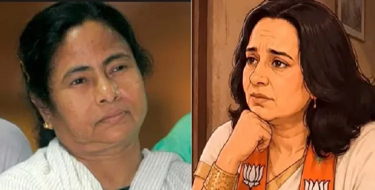 ബംഗാളിലെ ബിജെപി കാര്യകര്ത്തയായ സ്മിത ബറുവ (വലത്ത്)