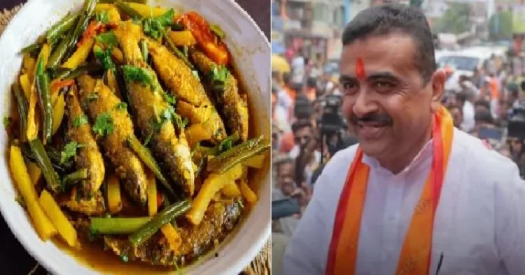 സുവേന്ദു അധികാരി (വലത്ത്) മീന്‍കറി (ഇടത്ത്)