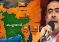 ചിത്രത്തില്‍ ഇടത് ഭാഗത്ത് മഞ്ഞവളയത്തില്‍ കാണുന്നതാണ് ചിക്കന്‍ നെക്ക് എന്നറിയപ്പോടുന്ന സിലിഗുരി ഇടനാഴി