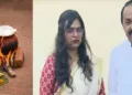 നിയുക്ത മുഖ്യമന്ത്രി വിഡി സതീശനും മകള്‍ ഉണ്ണിമായയും ആറ്റുകാല്‍ പൊങ്കാലയിടുന്നതിനിടയില്‍