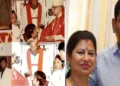 വിജയിന്‍റെ ചെറുപ്പത്തിലെ ബാപ്റ്റിസം ചടങ്ങ് പള്ളിയില്‍ നടക്കുന്നു (ഇടത്ത്) ലോട്ടറി രാജാവ് സാന്‍റിയാഗോ മാര്‍ട്ടിനും ഭാര്യ ലീമാ മാര്‍ട്ടിനും (വലത്ത്)