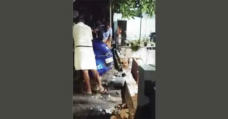 ഒരേ വളവ്, ഒരേ മതില് ഇതെന്തൊരു അപകടം? മദനന്റെ വീട്ടുമതില് തകര്ക്കല് പതിവാകുന്നു