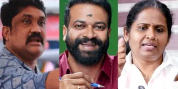 ബിജെപി കൗണ്‍സിലര്‍ സുഗതന്‍ (നടുവില്‍) എഎ റഹിമിന്‍റെ നേതൃത്വത്തില്‍ ക്രൂരമായി പീഢിപ്പിക്കപ്പെട്ട പ്രൊഫ. ടി. വിജയലക്ഷ്മി (വലത്ത്)