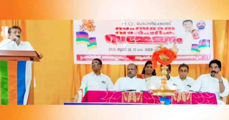 കേരള വിശ്വകര്‍മ്മ സഭ സംസ്ഥാന അവകാശ സമ്മേളനം സംസ്ഥാന പ്രസിഡന്റ് അഡ്വ. സതീഷ് ടി .പത്മനാഭന്‍ ഉദ്ഘാടനം ചെയ്യുന്നു