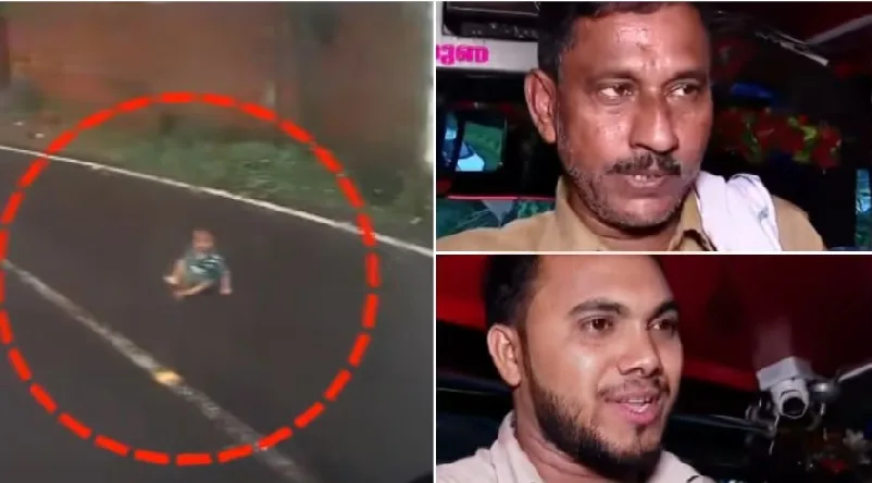 നടുറോഡിൽ കുഞ്ഞിന് രക്ഷകരായ ബസ് ജീവനക്കാരെ അഭിനന്ദിച്ച് എം.വി.ഡി
