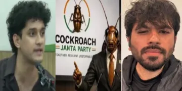 കോക് റോച്ച് ജനതാപാര്‍ട്ടി മുഖ്യവക്താവ് സൗരവ് ദാസ് (ഇടത്ത്) കോക് റോച്ച് പാര്‍ട്ടി സ്ഥാപകന്‍ അഭിജിത് ദീപ്കെ(വലത്ത്)