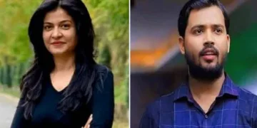 ഖാന്‍സാര്‍ (വലത്ത്) അ‌‌ഞ്ജന ഓം കശ്യപ് (വലത്ത്)