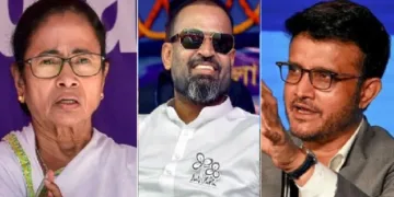 ക്രിക്കറ്റ് താരവും എംപിയുമായ യൂസഫ് പത്താന് (നടുവില്)
