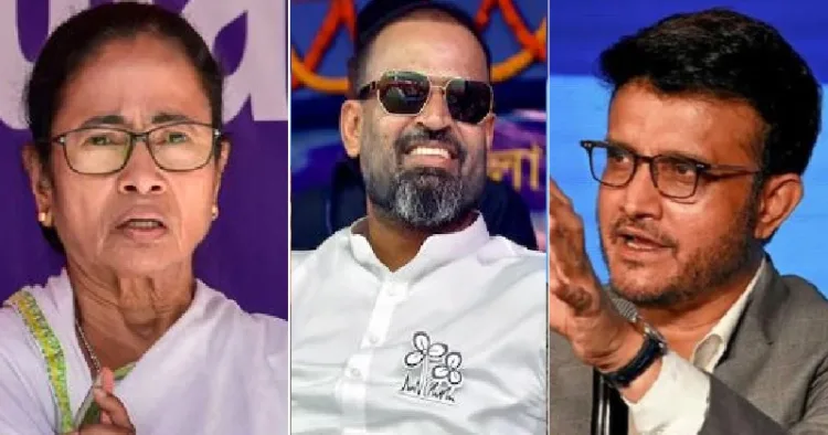 ക്രിക്കറ്റ് താരവും എംപിയുമായ യൂസഫ് പത്താന് (നടുവില്)