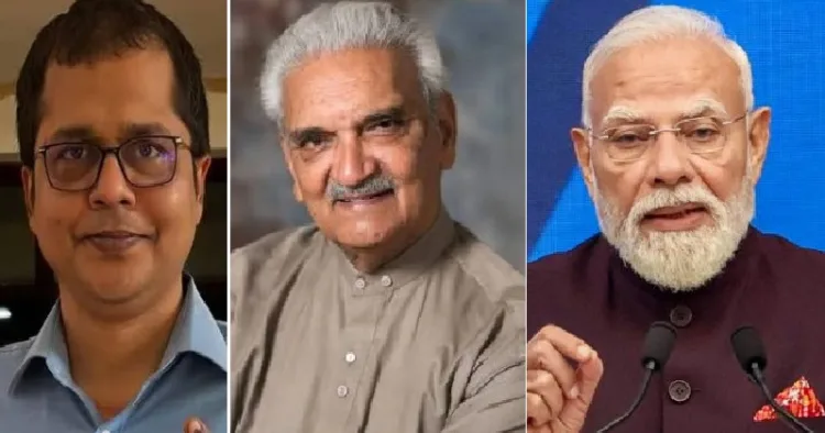 തൃണമൂല്‍ നേതാവ് സാകേത് ഗോഖലെ(ഇടത്ത്) പത്മശ്രീ ജേതാവ് ഡോ. അനില്‍ കുമാര്‍ രസ്തോഗി (നടുവില്‍)