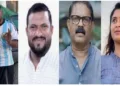 മോദി സര്‍ക്കാരിനെയും പട്ടാളക്കാരെയും പുകഴ്ത്തുന്ന മലയാളി മുസ്ലിം യുവാവ്, മുന്‍ ലക്ഷദ്വീപ് എംപി മുഹമ്മദ് ഫൈസല്‍, മുസ്ലിം ലീഗ് നേതാവ് കെ.എം. ഷാജി, സിനിമ സംവിധായിക ഐഷ സുല്‍ത്താന (ഇടത്ത് നിന്നും വലത്തോട്ട്)
