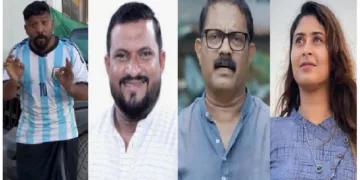 മോദി സര്‍ക്കാരിനെയും പട്ടാളക്കാരെയും പുകഴ്ത്തുന്ന മലയാളി മുസ്ലിം യുവാവ്, മുന്‍ ലക്ഷദ്വീപ് എംപി മുഹമ്മദ് ഫൈസല്‍, മുസ്ലിം ലീഗ് നേതാവ് കെ.എം. ഷാജി, സിനിമ സംവിധായിക ഐഷ സുല്‍ത്താന (ഇടത്ത് നിന്നും വലത്തോട്ട്)