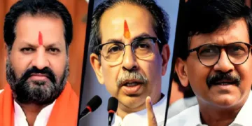 വിമത ശിവസേനാ എംപി നാഗേഷ് പാട്ടീല്‍ അഷ്ടികര്‍ (ഇടത്ത്)