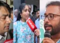 ബിനു പാസ്റ്റര്‍ (ഇടത്ത്) ഓമല്ലൂരിലെ ബിജെപി നേതാവ് ആതിര (നടുവില്‍)