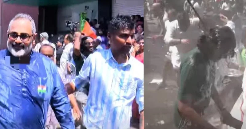 ജനാധിപത്യം അട്ടിമറിക്കാന് സമ്മതിക്കില്ലെന്ന് രാജീവ് ചന്ദ്രശേഖര്,കോണ്ഗ്രസിന്റേത് കലാപശ്രമം,ബിജെപിയുടെ പ്രതിഷേധ പ്രകടനത്തിന് നേരെ ജലപീരങ്കി പ്രയോഗം