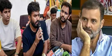 കോക്രോച്ച് ജനതാ പാര്ട്ടി നേതാക്കളായ സൗരവ് ദാസ്, അഭിജിത് ദിപ്കെ, അശുതോഷ് രങ്ക എന്നിവര് (ഇടത്ത്)
