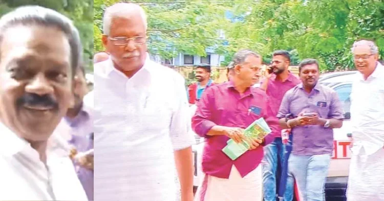 മുതിര്‍ന്ന സിപിഎം നേതാക്കളായ കെ.രാധാകൃഷ്ണന്‍ എംപി, എ.സി. മൊയ്തീന്‍ എംഎല്‍എ, എം.എം. വര്‍ഗീസ് തുടങ്ങിയവര്‍ ഇന്നലെ എറണാകുളത്ത് പിഎംഎല്‍എ കോടതിയില്‍ ഹാജരാകാനെത്തിയപ്പോള്‍