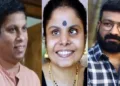 മികച്ച ഗായികയ്ക്കുള്ള ദേശീയ പുരസ്കാരം വൈക്കം വിജയലക്ഷ്മിക്ക് നേടിക്കൊടുത്ത അങ്ങ് വാനക്കോണില് എന്ന ഗാനത്തിന്റെ രചയിതാവ് മനു മഞ്ജിത്തും (ഇടത്ത്) സംഗീത സംവിധായകന് ദീബൂ നൈനാന് തോമസും (വലത്ത്)