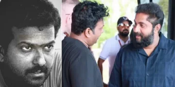 ഉണ്ണി കാര്‍ത്തികേയന്‍ (ഇടത്ത്) ഉണ്ണിയും ധ്യാന്‍ ശ്രീനിവാസനും അയര്‍ലണ്ടില്‍ സ്റ്റേജ് ഷോയ്ക്കിടിയിലുള്ള കൂടിക്കാഴ്ചയില്‍ (വലത്ത്)
