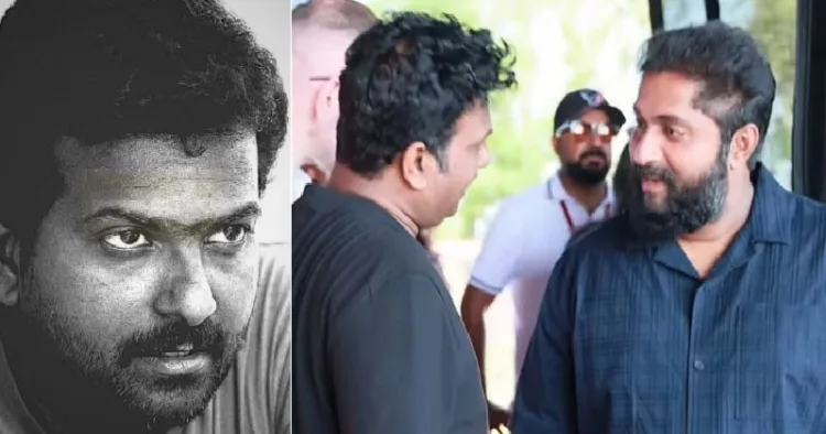 ഉണ്ണി കാര്‍ത്തികേയന്‍ (ഇടത്ത്) ഉണ്ണിയും ധ്യാന്‍ ശ്രീനിവാസനും അയര്‍ലണ്ടില്‍ സ്റ്റേജ് ഷോയ്ക്കിടിയിലുള്ള കൂടിക്കാഴ്ചയില്‍ (വലത്ത്)