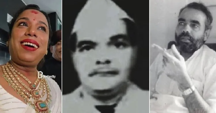 ജാന്മണി (ഇടത്ത്) മോദിയുടെ അച്ഛന് ദാമോദര്ദാസ് മൂല്ചന്ദ് മോദി (ഇടത്ത്) യുവാവായിരുന്ന മോദി (വലത്ത്)