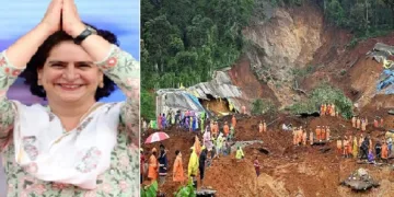 പ്രിയങ്ക ഗാന്ധി(ഇടത്ത്) വയനാട്ടിലെ കള്ളാടി (വലത്ത്)
