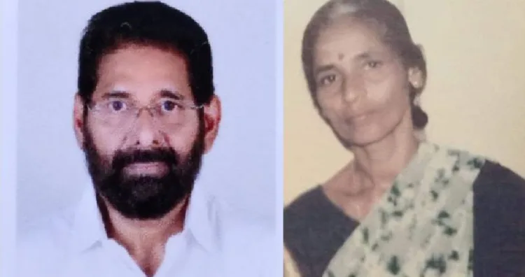 കരമന ജയന്‍ (ഇടത്ത്) അമ്മ (വലത്ത്)