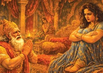 ക്രുദ്ധയായ കൈകേയിക്കരികില്‍ ദശരഥരാജാവ്‌