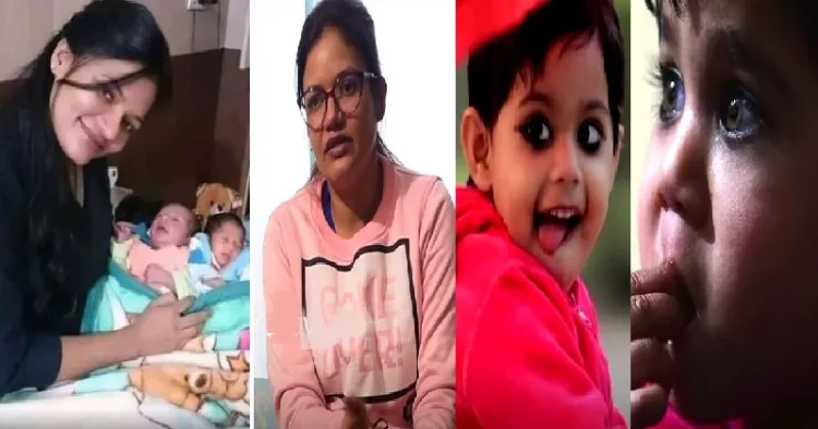 എട്ടുവര്‍ഷം മുന്‍പ് ദത്തെടുത്ത ഇരട്ടക്കുഞ്ഞുങ്ങളോടൊപ്പം അവിവാഹിതയായ ഡോ. കോമള്‍ യാദവ് (ഇടത്ത്) ഡോ. കോമള്‍ യാവദ് (നടുവില്‍) ദത്തെടുത്ത കുഞ്ഞുങ്ങള്‍ ഇന്ന് (വലത്ത്)