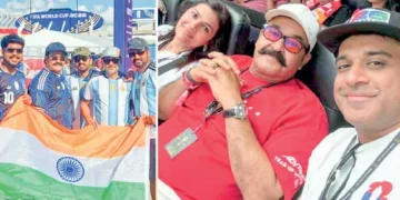 1. അര്ജന്റീന-സ്വിറ്റ്സര്ലന്ഡ് മത്സരം കാണാനെത്തിയ മോഹന്ലാല് ആരാധകര്ക്കൊപ്പം, 2. നടന് മോഹന്ലാല് ഭാര്യ സുചിത്രയ്ക്കും സംഗീതജ്ഞന് സ്റ്റീഫന് ദേവസിക്കുമൊപ്പം മത്സരം കാണാനെത്തിയപ്പോള്