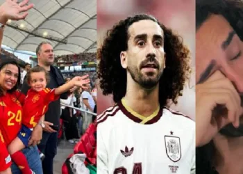 മാര്‍ക്ക് കുക്കുറെയ്യയെ പ്രോത്സാഹിപ്പിക്കുന്ന മകന്‍ മാത്യവും ഭാര്യ ക്ലോഡിയയും (ഇടത്ത്) മാര്‍ക്ക് കുക്കുറെയ്യ മകന്‍ മാത്യുവിന്‍റെ കഥ പങ്കുവെച്ച് കരയുന്നു (വലത്ത്)