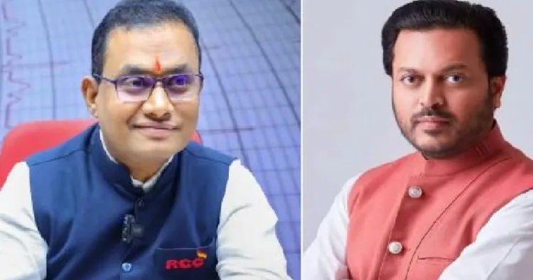 മഹാരാഷ്ട്രയിലെ ലാത്തൂരിലെ കോണ്ഗ്രസ് നേതാവായ അമിത് ദേശ് മുഖ് (വലത്ത്) നീറ്റ് കെമിസ്ട്രി പേപ്പര് ചോര്ത്തിയ റാക്കറ്റിലുള്ള ശിവരാജ് രഘുനാഥ് മട്ടേഗാവോങ്കര് (ഇടത്ത്)
