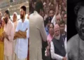മോദി ഗുരുവായൂരില് എത്തിയപ്പോള് മമ്മൂട്ടിയെ കാണുന്നതായി മോദി വിരുദ്ധര് പ്രചരിപ്പിച്ച ചിത്രം. ഇതില് കൈകെട്ടി നില്ക്കുന്ന മമ്മൂട്ടിയെ കാണാം (ഇടത്ത്) പത്മഭൂഷണ് വാങ്ങുന്നതിന് മുന്നോടിയായി മോദിയ്ക്ക് മുന്നില് കൈകൂപ്പുന്ന മമ്മൂട്ടി (നടുവില്) മികച്ച നടനുള്ള ദേശീയ പുരസ്കാരം വാങ്ങിക്കൊടുത്ത ഭ്രമരത്തിലെ മമ്മൂട്ടിയുടെ കഥാപാത്രം (വലത്ത്)