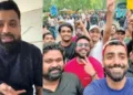 ദുബായിലെ കമ്പനിഉടമ മുഹമ്മദ് ഷാജി (ഇടത്ത്) ഷാജി അയച്ച് 23 അംഗ സംഘം സിജെപി സമരത്തില്‍ (വലത്ത്)