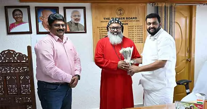 റബ്ബർ മേഖലയ്ക്ക് പുതിയ പ്രതീക്ഷ; ബോർഡ് ചെയർമാൻ എൻ. ഹരിയെ അഭിനന്ദിച്ച് ഡോ. ഗീവർഗീസ് മാർ യൂലിയോസ് മെത്രാപ്പോലീത്ത
