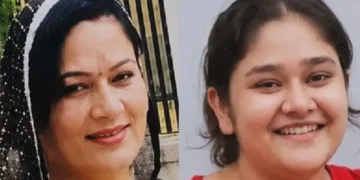 കൊല്ലപ്പെട്ട അമ്മ നീരജ ശര്‍മ്മ (ഇടത്ത്) അമ്മയെ വാഹനമിടിച്ച് കൊല്ലാന്‍ ക്വട്ടേഷന്‍ നല്‍കിയ മകള്‍ ആയുഷി ശര്‍മ്മ (വലത്ത്)
