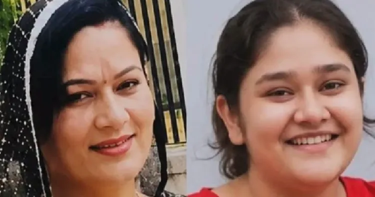 കൊല്ലപ്പെട്ട അമ്മ നീരജ ശര്മ്മ (ഇടത്ത്) അമ്മയെ വാഹനമിടിച്ച് കൊല്ലാന് ക്വട്ടേഷന് നല്കിയ മകള് ആയുഷി ശര്മ്മ (വലത്ത്)