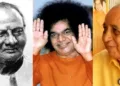 നിസര്ഗ്ഗ മഹാരാജ് (ഇടത്ത്) സായിബാബ (നടുവില്)