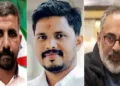യുവമോര്ച്ച നേതാവ് പ്രവീണ് നെട്ടാരുവിനെ വധിച്ച പോപ്പുലര് ഫ്രണ്ട് ഭീകരന് അബ്ദുള് നാസിര് (ഇടത്ത്) കൊല്ലപ്പെട്ട പ്രവീണ് നെട്ടാരു (നടുവില്)