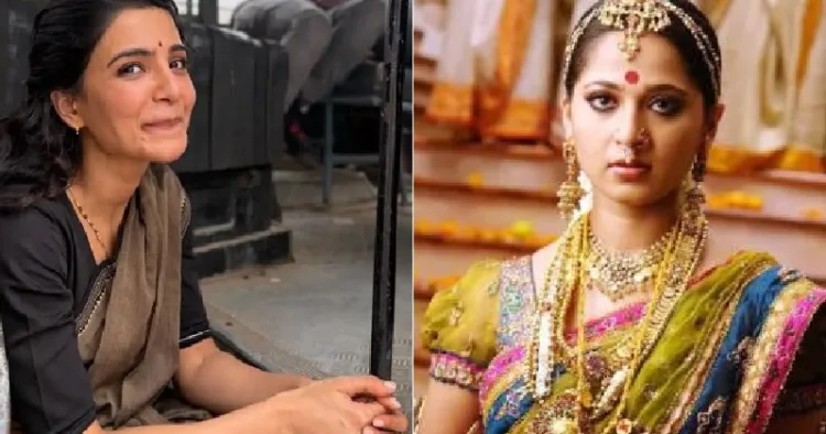 മാ ഇന്‍ടി ബംഗാരത്തില്‍ സാമന്ത (ഇടത്ത്) അരുന്ധതി എന്ന സിനിമയിലെ രംഗം (വലത്ത്)