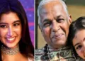 സാറ അര്ജുന് (ഇടത്ത്) കലാമണ്ഡലം ഉണ്ണികൃഷ്ണനൊപ്പം സാറ അര്ജുന് (വലത്ത്)